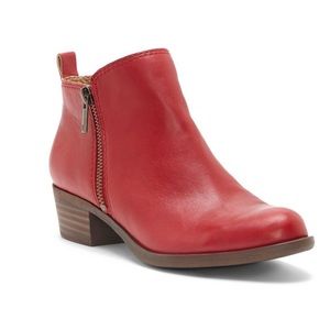 Lucky Brand Basel Ankle Booties in Dark Red